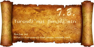 Turcsányi Benjámin névjegykártya
